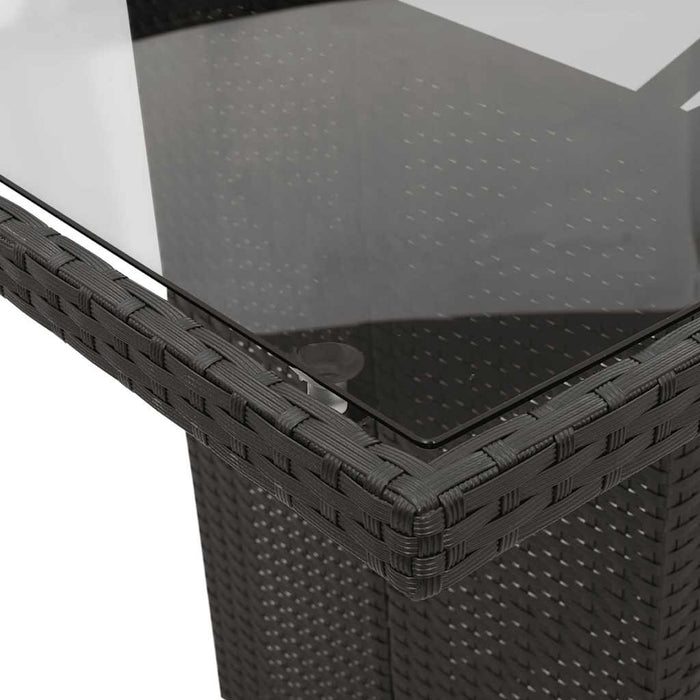 Set mobilier de grădină cu perne, 9 piese, negru, poliratan - WALTI WALTI