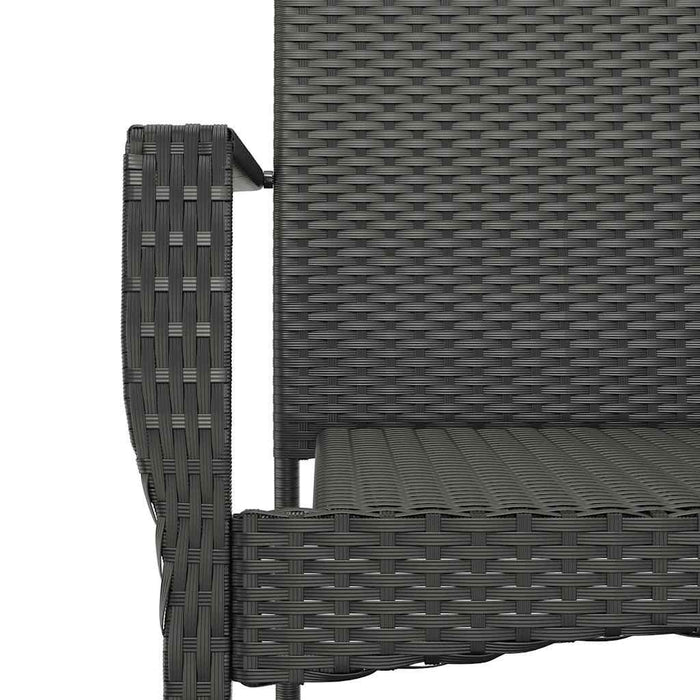 Set mobilier de grădină cu perne, 7 piese, negru, poliratan WALTI