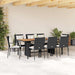 Set mobilier de grădină cu perne, 9 piese, negru, poliratan - WALTI WALTI