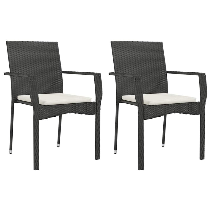 Set mobilier de grădină cu perne, 7 piese, negru, poliratan WALTI