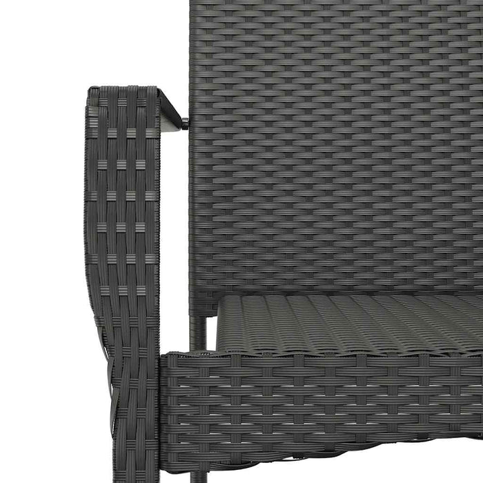 Set mobilier de grădină cu perne, 7 piese, negru, poliratan WALTI