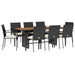 Set mobilier de grădină cu perne, 9 piese, negru, poliratan - WALTI WALTI