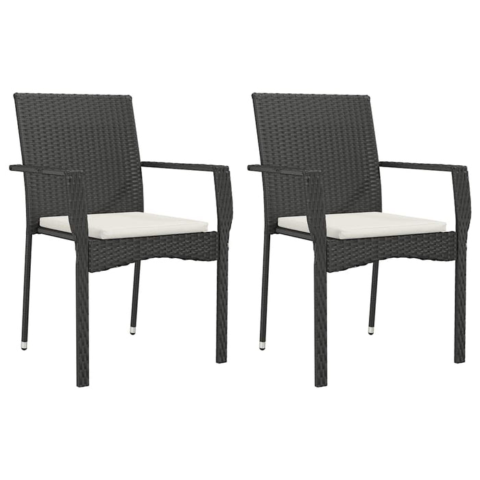 Set mobilier de grădină cu perne, 9 piese, negru, poliratan - WALTI WALTI