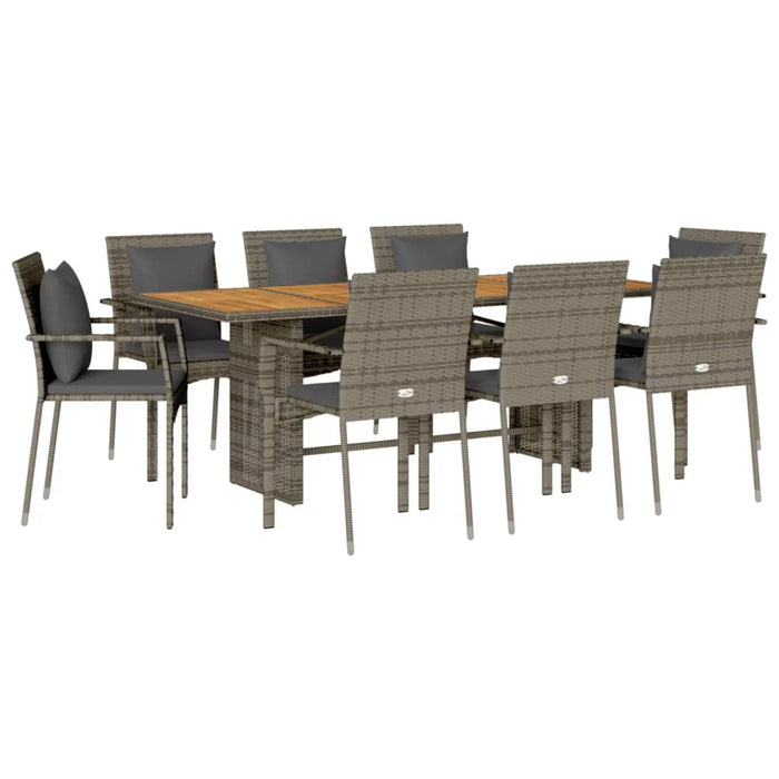 Set mobilier de grădină cu perne, 7 piese, gri, poliratan - WALTI WALTI