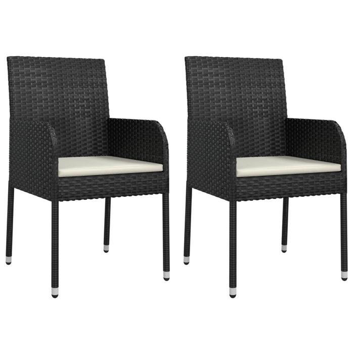 Set mobilier de grădină cu perne, 7 piese, negru, poliratan WALTI