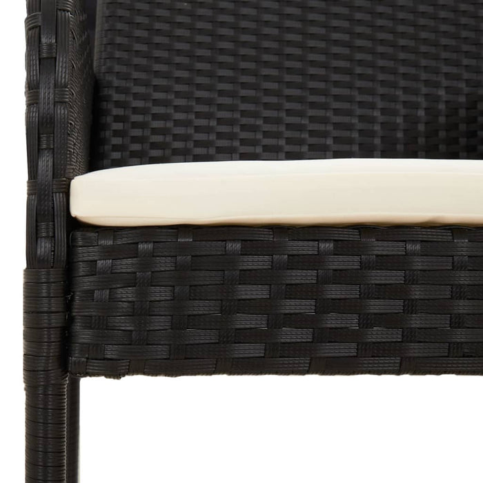 Set mobilier de grădină cu perne, 7 piese, negru, poliratan WALTI