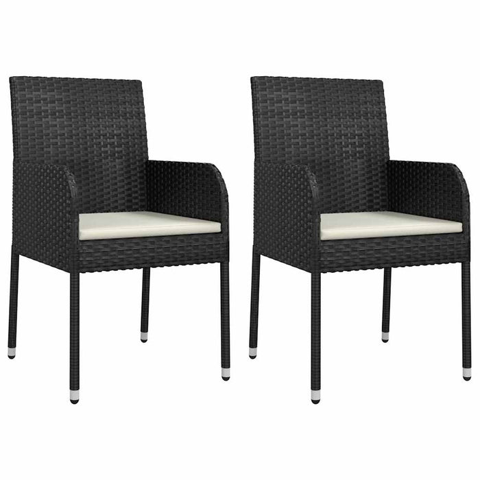 Set mobilier de grădină cu perne, 9 piese, negru, poliratan - WALTI WALTI