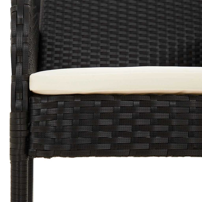 Set mobilier de grădină cu perne, 9 piese, negru, poliratan - WALTI WALTI