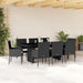 Set mobilier de grădină cu perne, 9 piese, negru, poliratan - WALTI WALTI