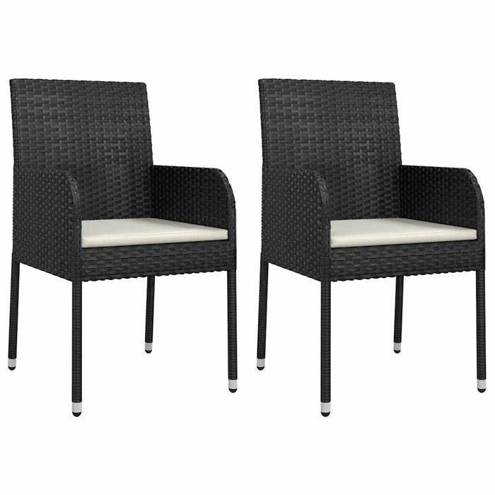 Set mobilier de grădină cu perne, 9 piese, negru, poliratan - WALTI WALTI
