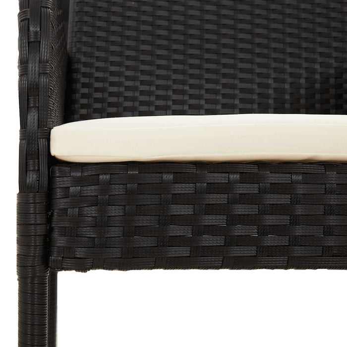 Set mobilier de grădină cu perne, 9 piese, negru, poliratan - WALTI WALTI