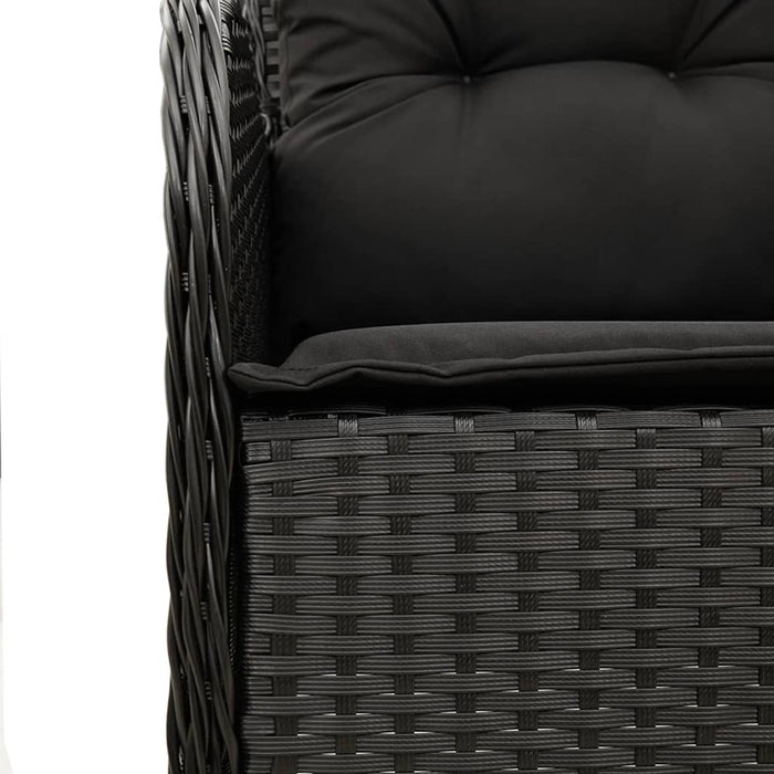 Set mobilier de grădină cu perne, 7 piese, negru, poliratan WALTI