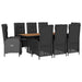 Set mobilier de grădină cu perne, 9 piese, negru, poliratan - WALTI WALTI