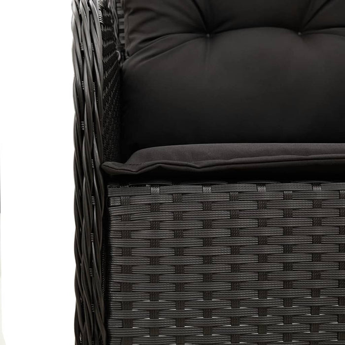 Set mobilier de grădină cu perne, 9 piese, negru, poliratan - WALTI WALTI