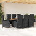 Set mobilier de grădină cu perne, 9 piese, negru, poliratan - WALTI WALTI