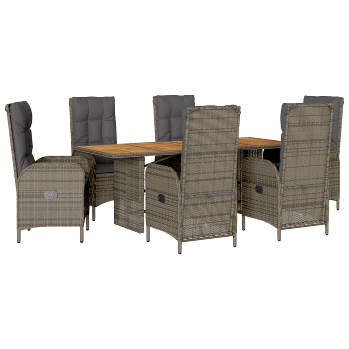 Set mobilier de grădină cu perne, 7 piese, gri, poliratan - WALTI WALTI