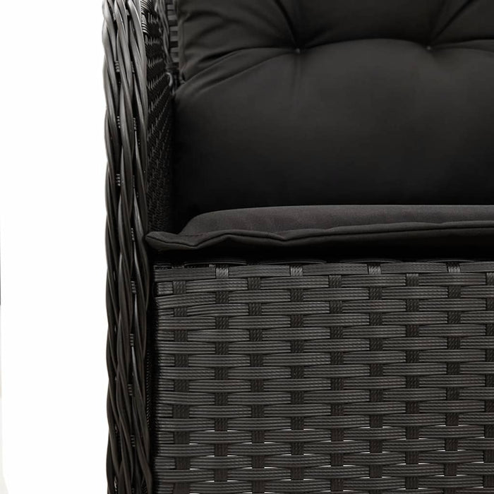 Set mobilier de grădină cu perne, 7 piese, negru, poliratan WALTI