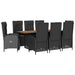 Set mobilier de grădină cu perne, 9 piese, negru, poliratan - WALTI WALTI