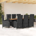 Set mobilier de grădină cu perne, 9 piese, negru, poliratan - WALTI WALTI