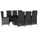 Set mobilier de grădină cu perne, 9 piese, negru, poliratan - WALTI WALTI