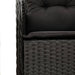 Set mobilier de grădină cu perne, 7 piese, negru, poliratan - WALTI WALTI