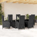Set mobilier de grădină cu perne, 7 piese, negru, poliratan - WALTI WALTI