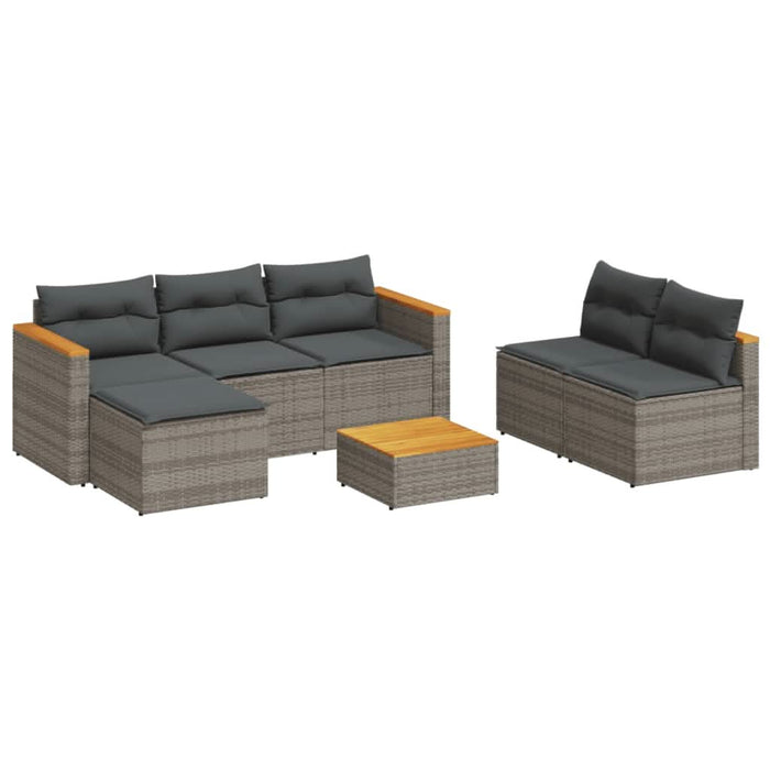 Set canapea de grădină cu perne, 5 piese, poliratan/lemn acacia - WALTI WALTI