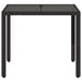 Masă grădină cu blat din sticlă, negru, 90x90x75 cm, poliratan - WALTI WALTI