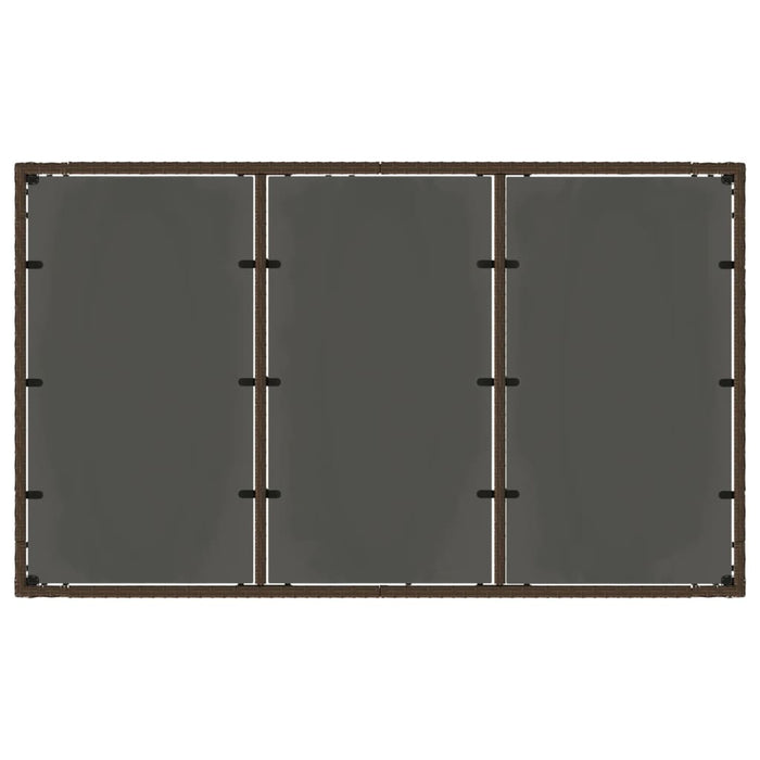Masă de grădină cu blat din sticlă maro 150x90x75 cm, poliratan - WALTI WALTI