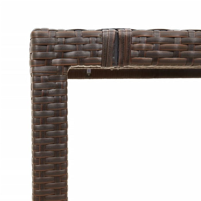 Masă de grădină cu blat din sticlă maro 150x90x75 cm, poliratan - WALTI WALTI