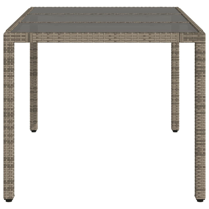 Masă de grădină cu blat din sticlă gri, 150x90x75 cm, poliratan - WALTI WALTI