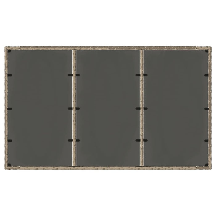 Masă de grădină cu blat din sticlă gri, 150x90x75 cm, poliratan - WALTI WALTI