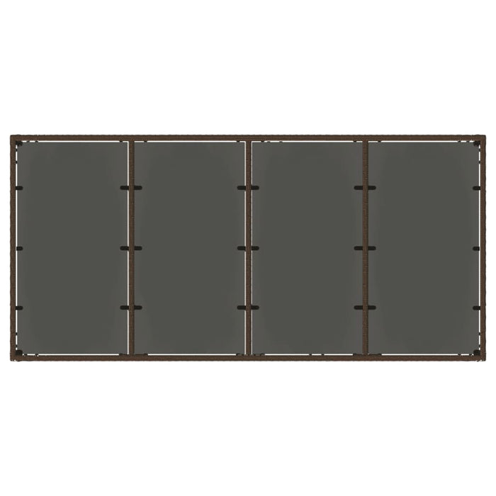 Masă de grădină cu blat din sticlă maro 190x90x75 cm poliratan - WALTI WALTI