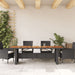 Masă grădină, blat din lemn acacia, negru 240x90x75cm poliratan - WALTI WALTI