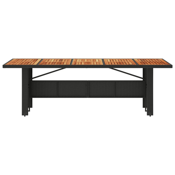 Masă grădină, blat din lemn acacia, negru 240x90x75cm poliratan - WALTI WALTI