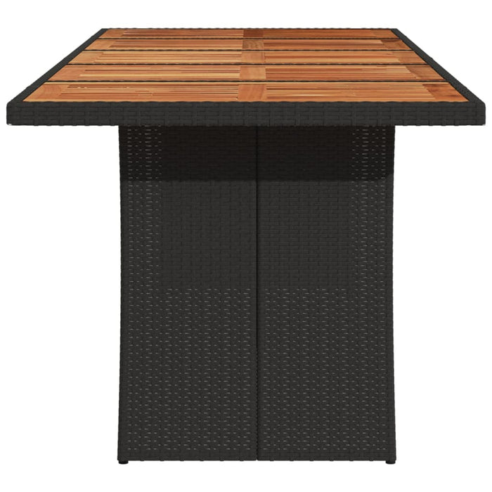 Masă grădină, blat din lemn acacia, negru 240x90x75cm poliratan - WALTI WALTI