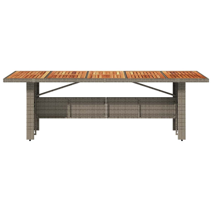Masă grădină, blat din lemn acacia, gri, 240x90x75 cm poliratan - WALTI WALTI