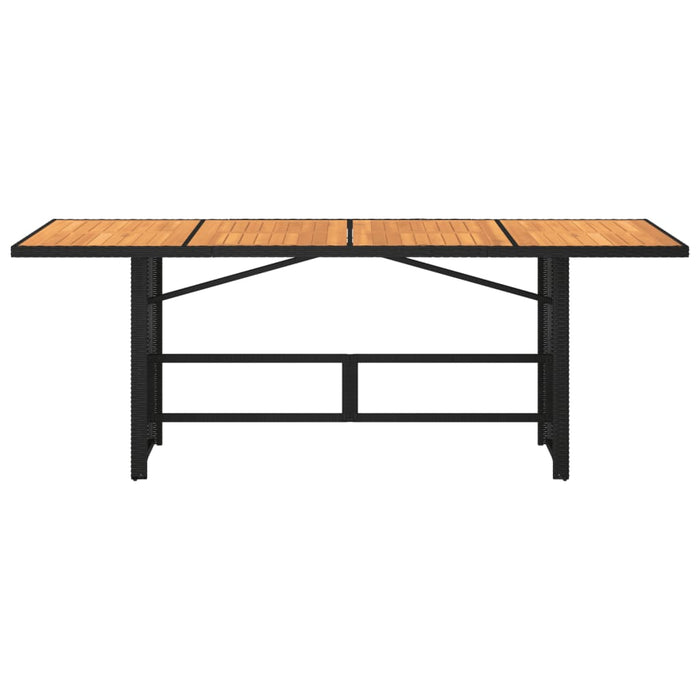 Masă grădină, blat din lemn acacia negru 190x80x75 cm poliratan - WALTI WALTI