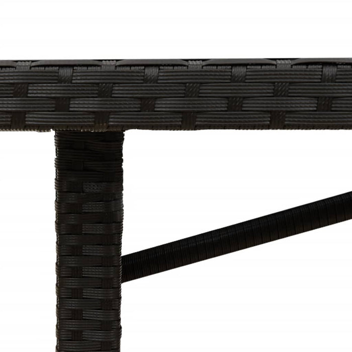 Masă grădină, blat din lemn acacia negru 190x80x75 cm poliratan - WALTI WALTI