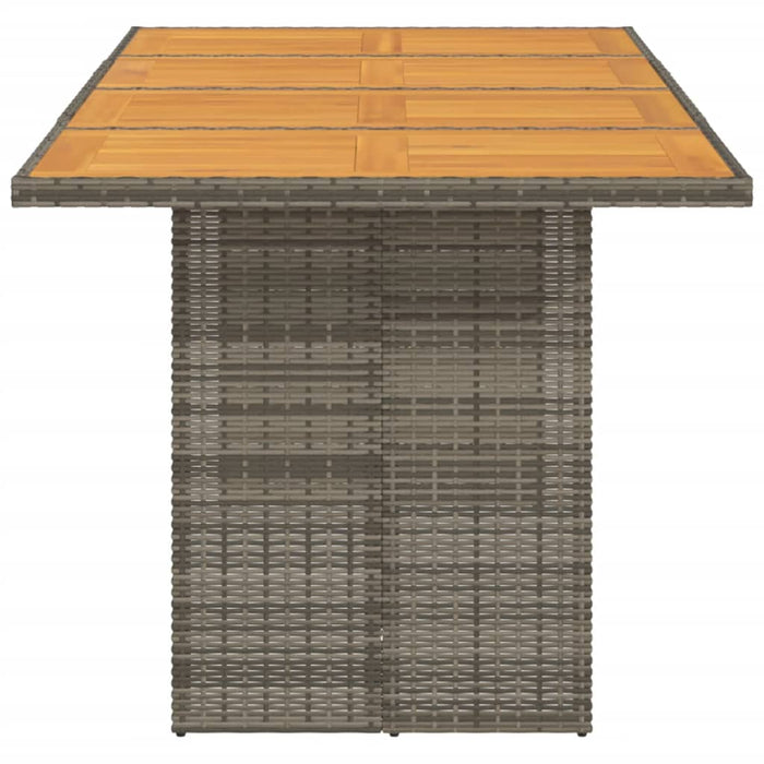 Masă grădină, blat din lemn acacia gri 190x80x75 cm poliratan - WALTI WALTI