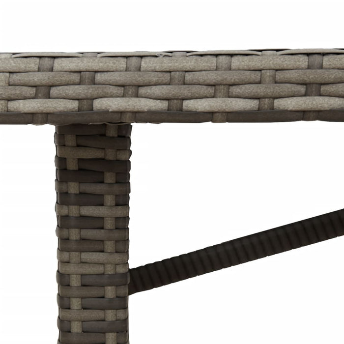 Masă grădină, blat din lemn acacia gri 190x80x75 cm poliratan - WALTI WALTI