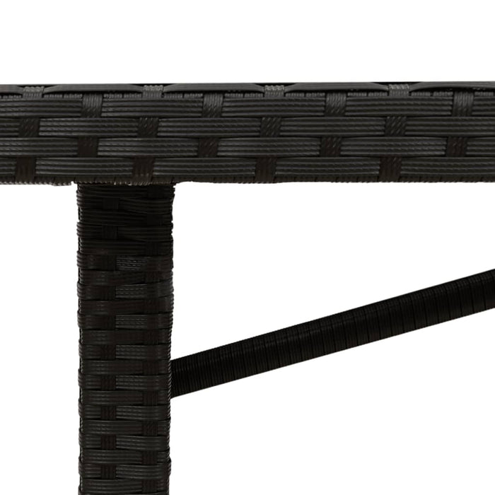 Masă grădină cu blat din sticlă, negru, 190x80x75 cm, poliratan - WALTI WALTI