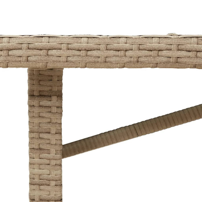 Masă grădină cu blat din sticlă, bej, 190x80x75 cm, poliratan - WALTI WALTI