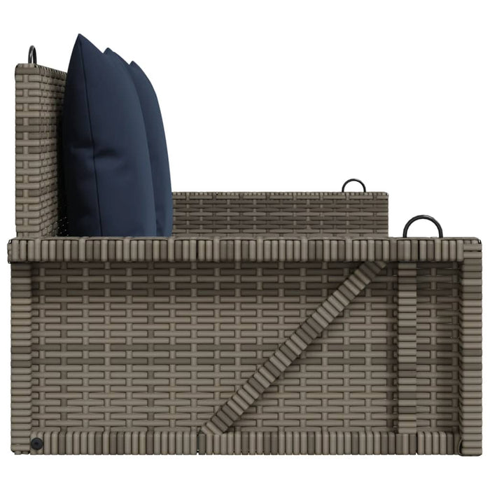 Balansoar cu perne gri 119x56x48 cm, poliratan - WALTI WALTI