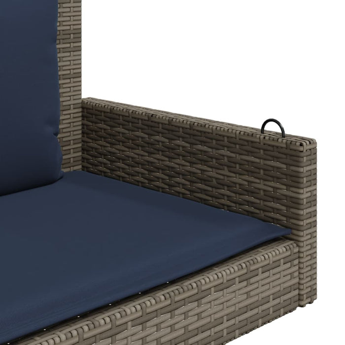 Balansoar cu perne gri 119x56x48 cm, poliratan - WALTI WALTI