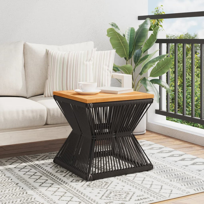 Măsuță cafea bază din sârmă negru 38x38x38 cm lemn masiv acacia - WALTI WALTI