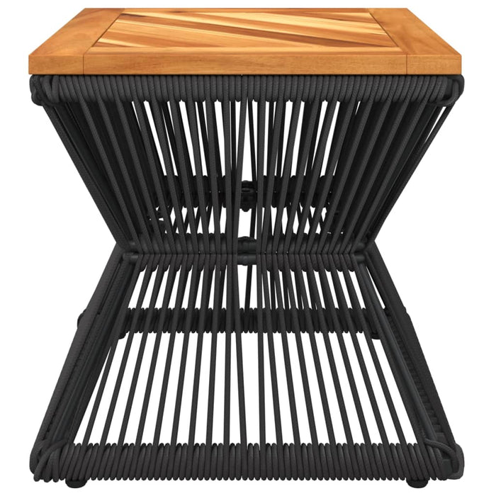 Măsuță cafea bază din sârmă negru 38x38x38 cm lemn masiv acacia - WALTI WALTI