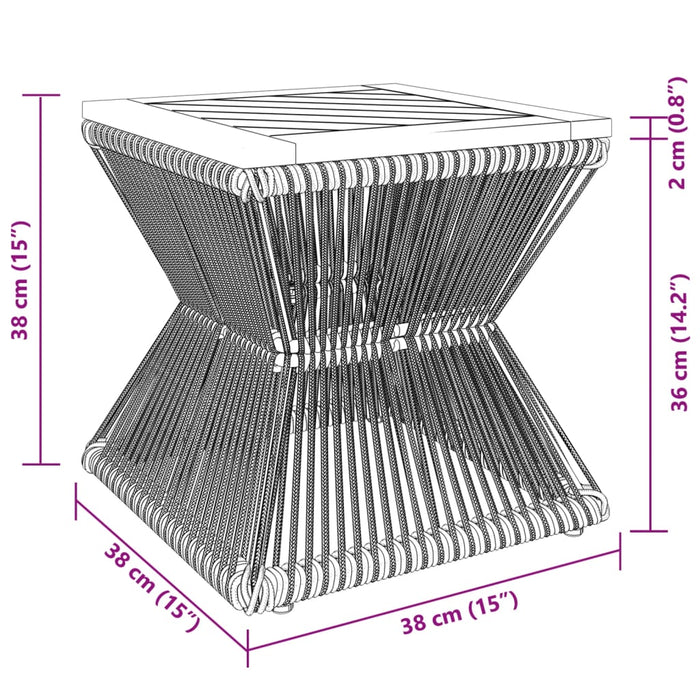 Măsuță cafea bază din sârmă negru 38x38x38 cm lemn masiv acacia - WALTI WALTI