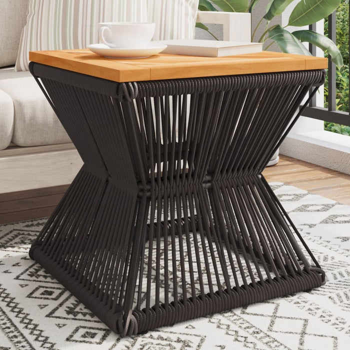 Măsuță cafea bază din sârmă negru 38x38x38 cm lemn masiv acacia - WALTI WALTI