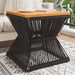 Măsuță cafea bază din sârmă negru 38x38x38 cm lemn masiv acacia - WALTI WALTI